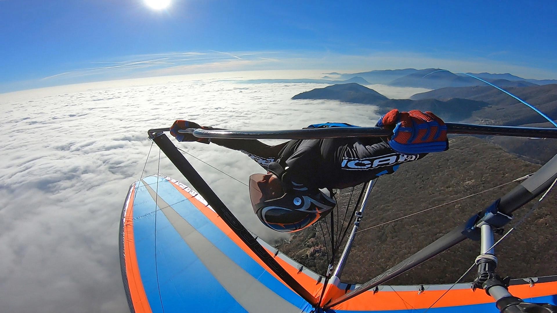 Hang Glider and helmets