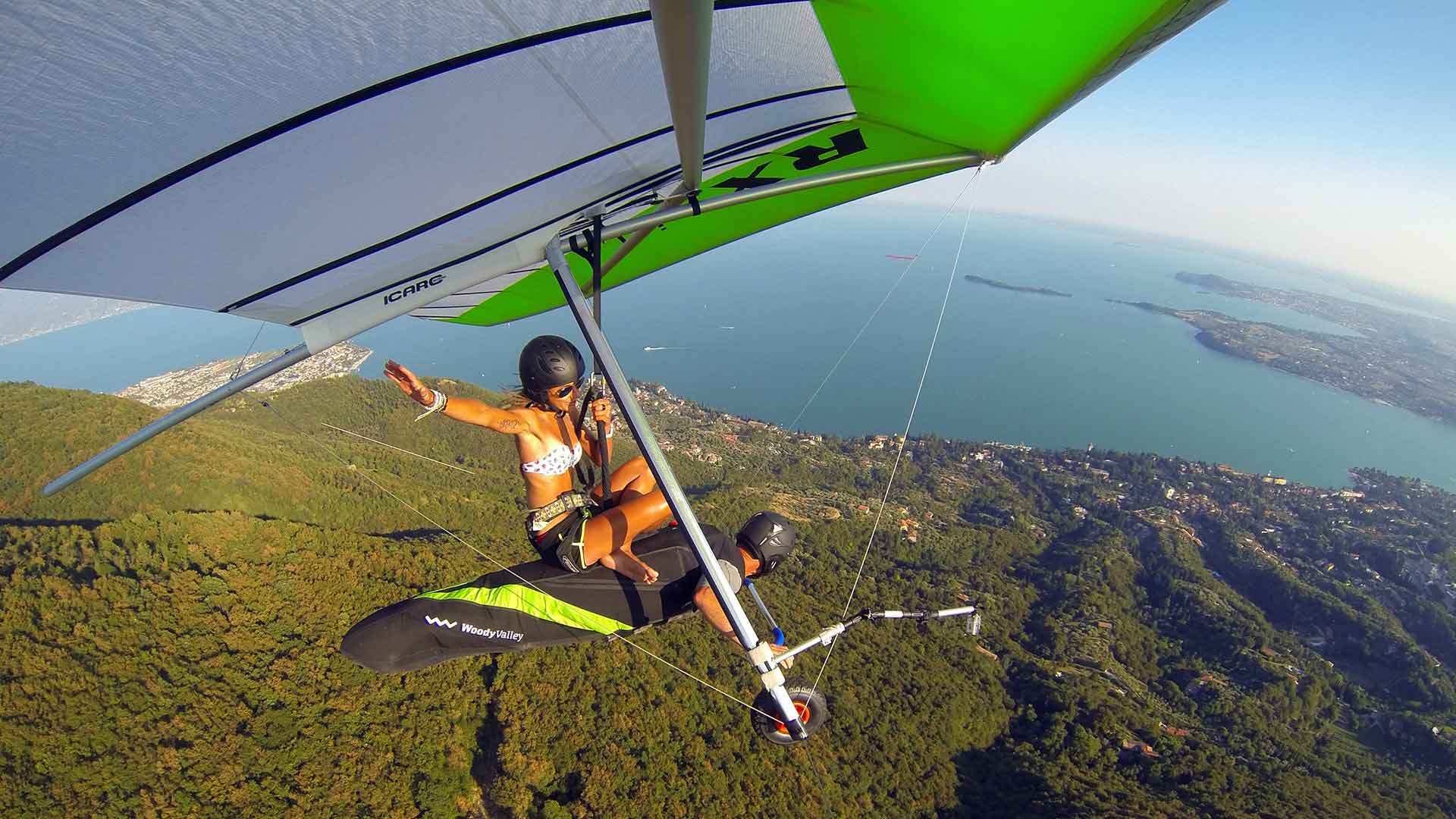 Hang Glider and helmets