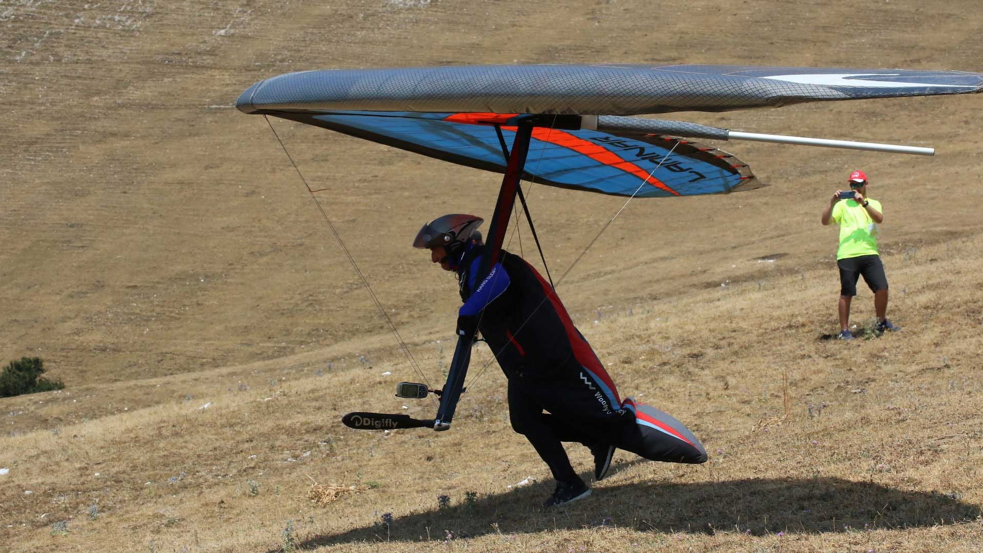 Hang Glider and helmets