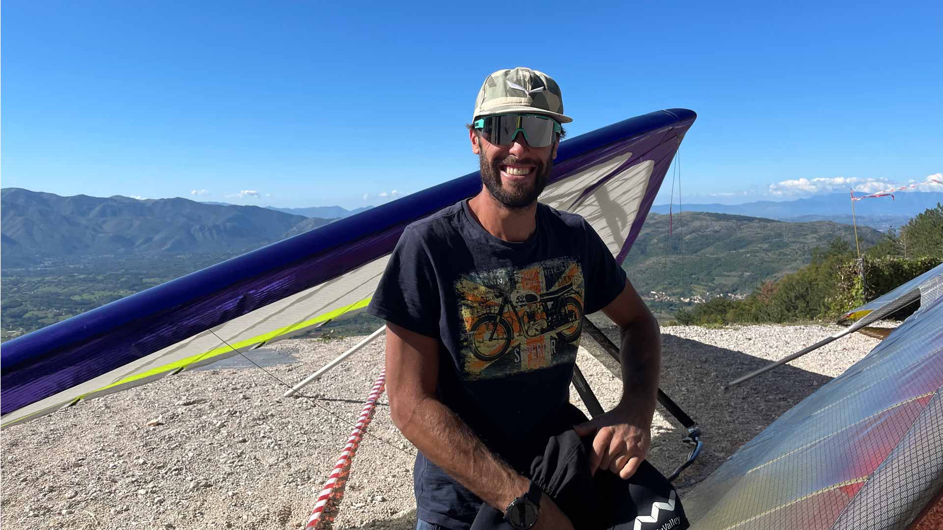 Hang Glider and helmets